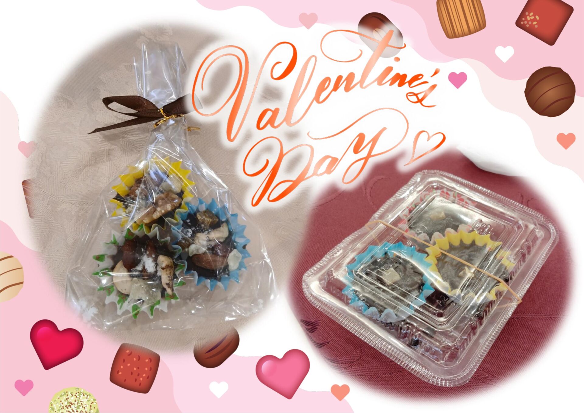 完成した手作りチョコレートの仕上がり写真